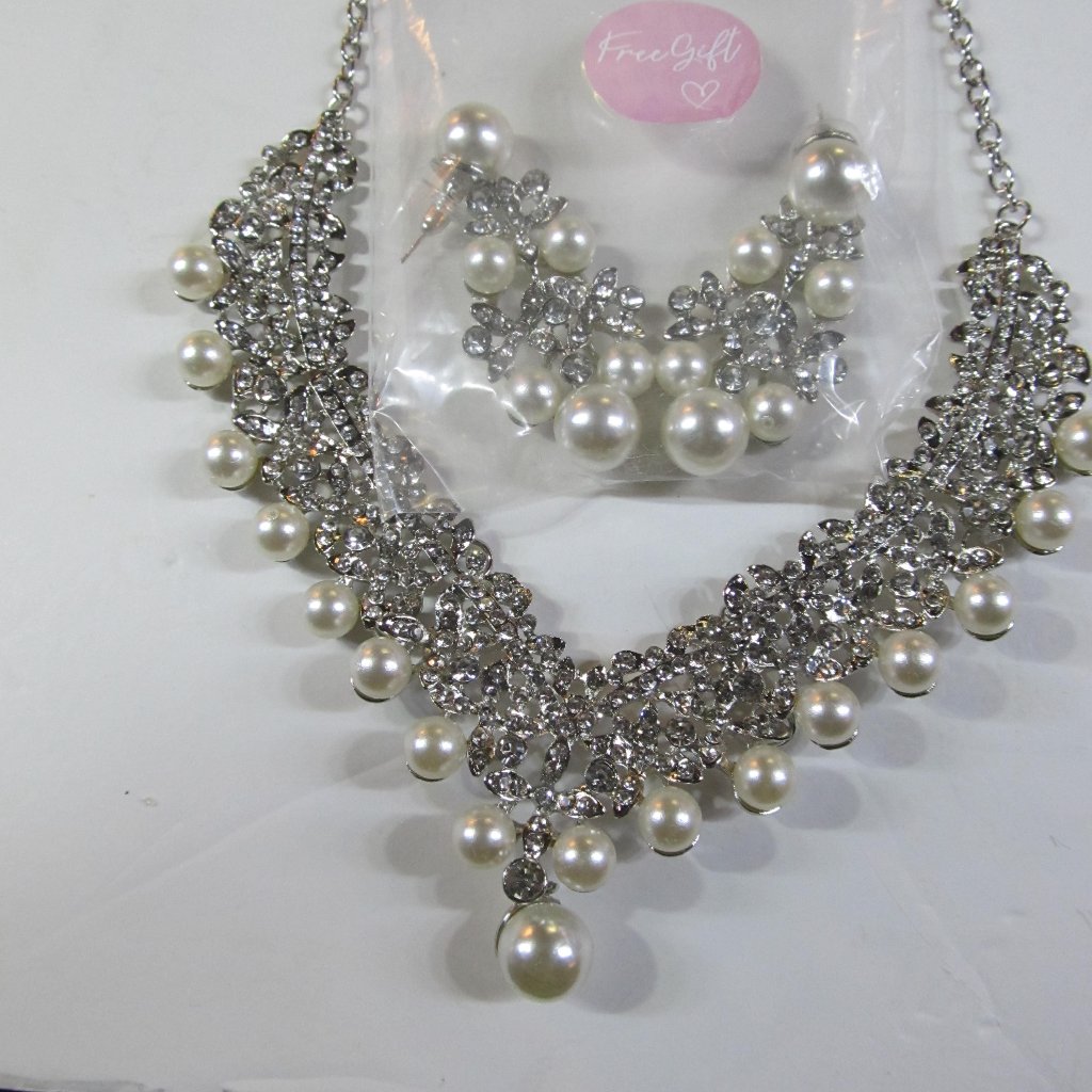 Bridal Pearl Necklace And Earings Set Bride Jewelry Pearl Necklace 18